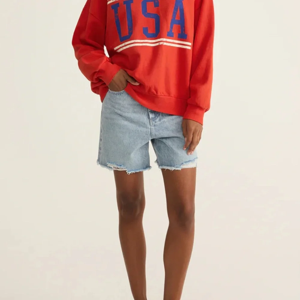 Z Supply USA Sunday Sweatshirt - Cabana Red - Picture 3 of 6